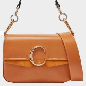 Chloé C Small Leather & Suede Shoulder Bag